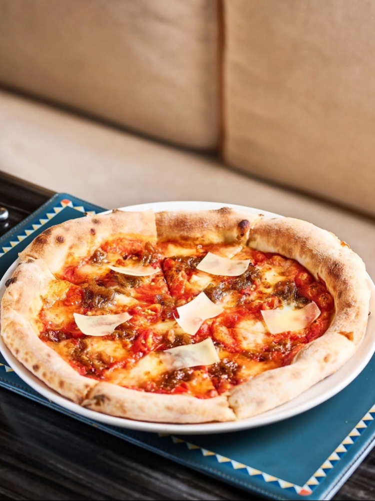Neapolitan style with shaved Parmesan
