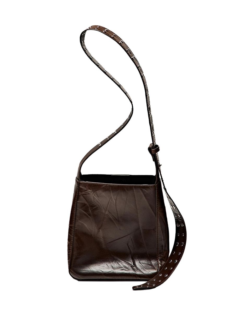 NAPPA LEATHER BUCKET BAG WITH STUDS