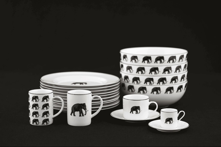 a clean white ceramic bowl with a graphic pattern, The Nod Mag