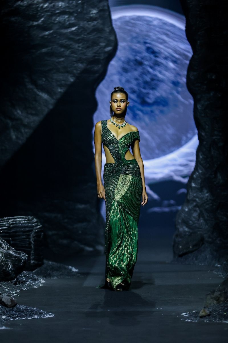 Amit Aggarwal Naked Banarasi Gown