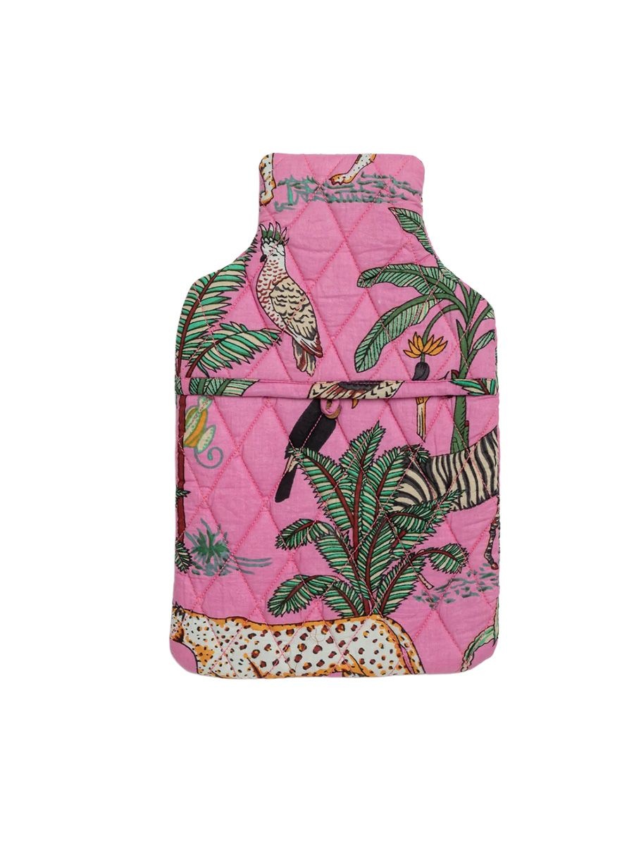 House of Ekam Pink Tropical Safari Hot Water Bag Cover, Rakshabandhan Gift, The Nod Mag