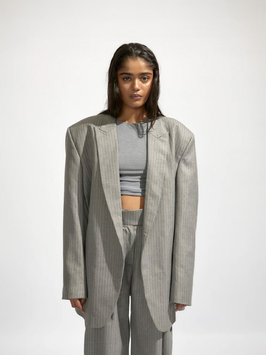 Deme by Gabriella Remy grey oversized blazer