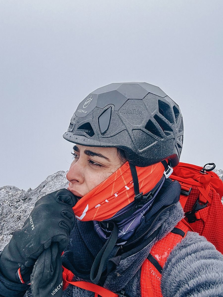 Charaniya climbing Carstensz Pyramid (Puncak Jaya) in Indonesia