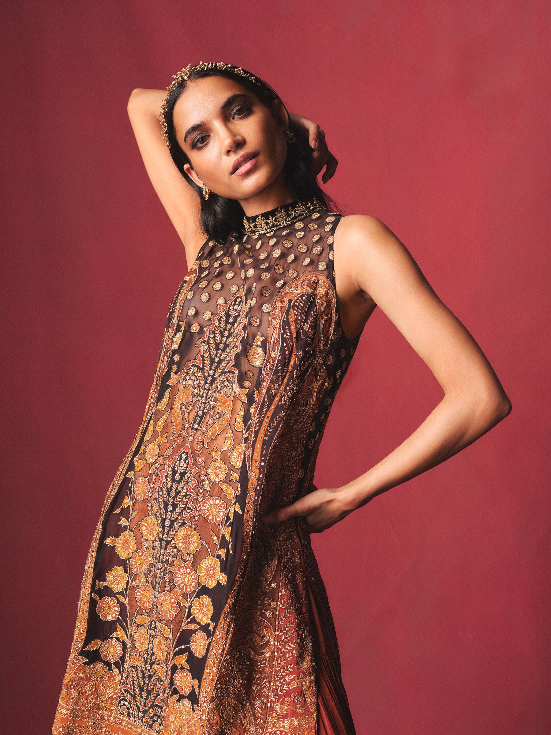 Black & Rust Mehroz Suit Set