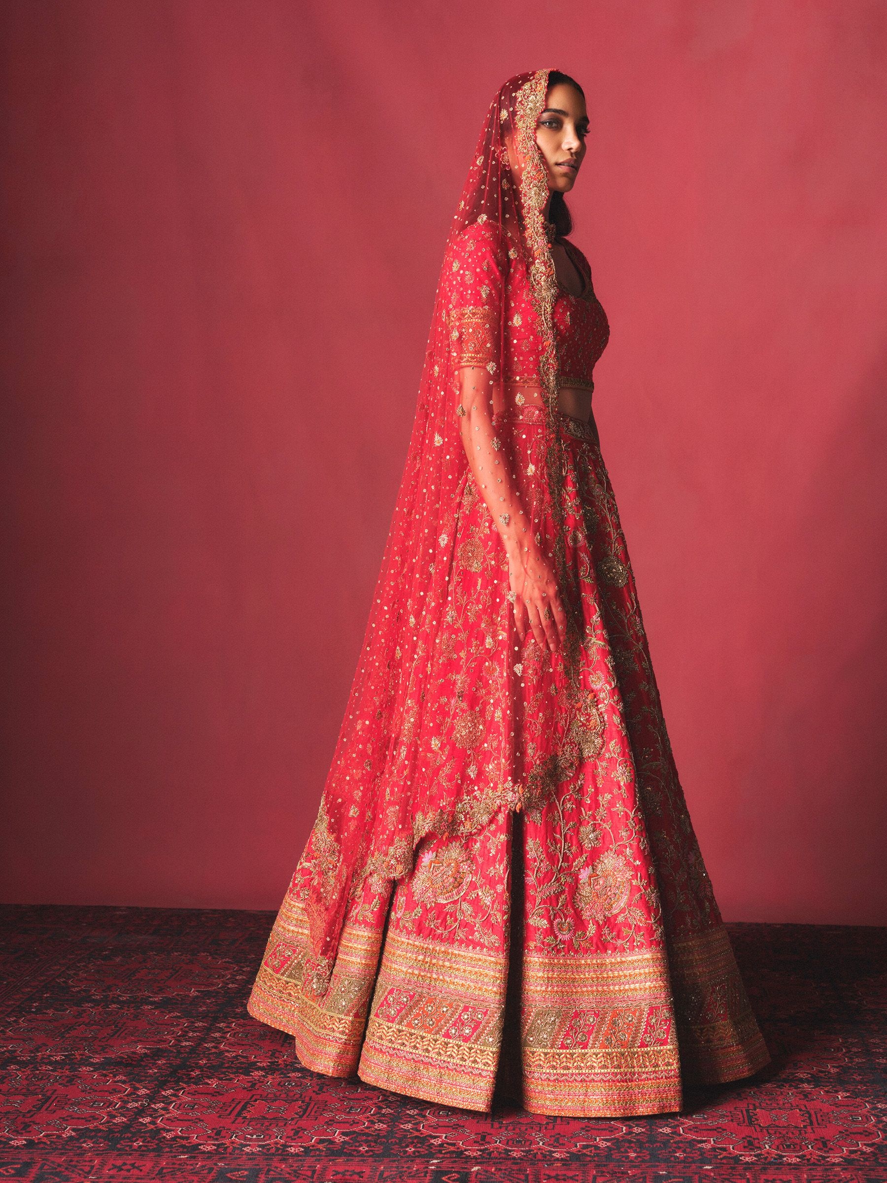 Red Avishikta Lehenga Set
