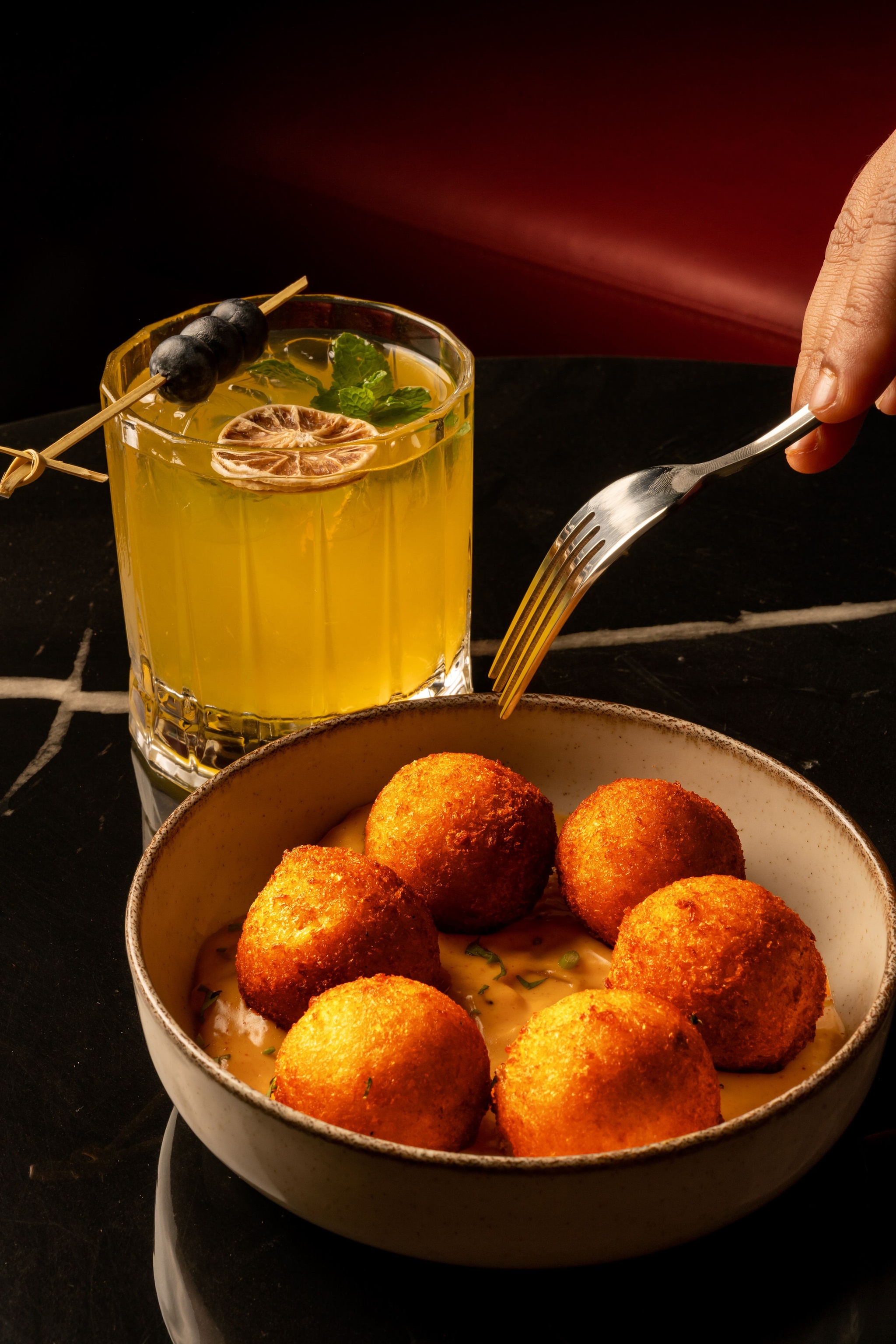 Avakaya arancini, Hidden jazz bar, Coimbatore, The Nod Mag