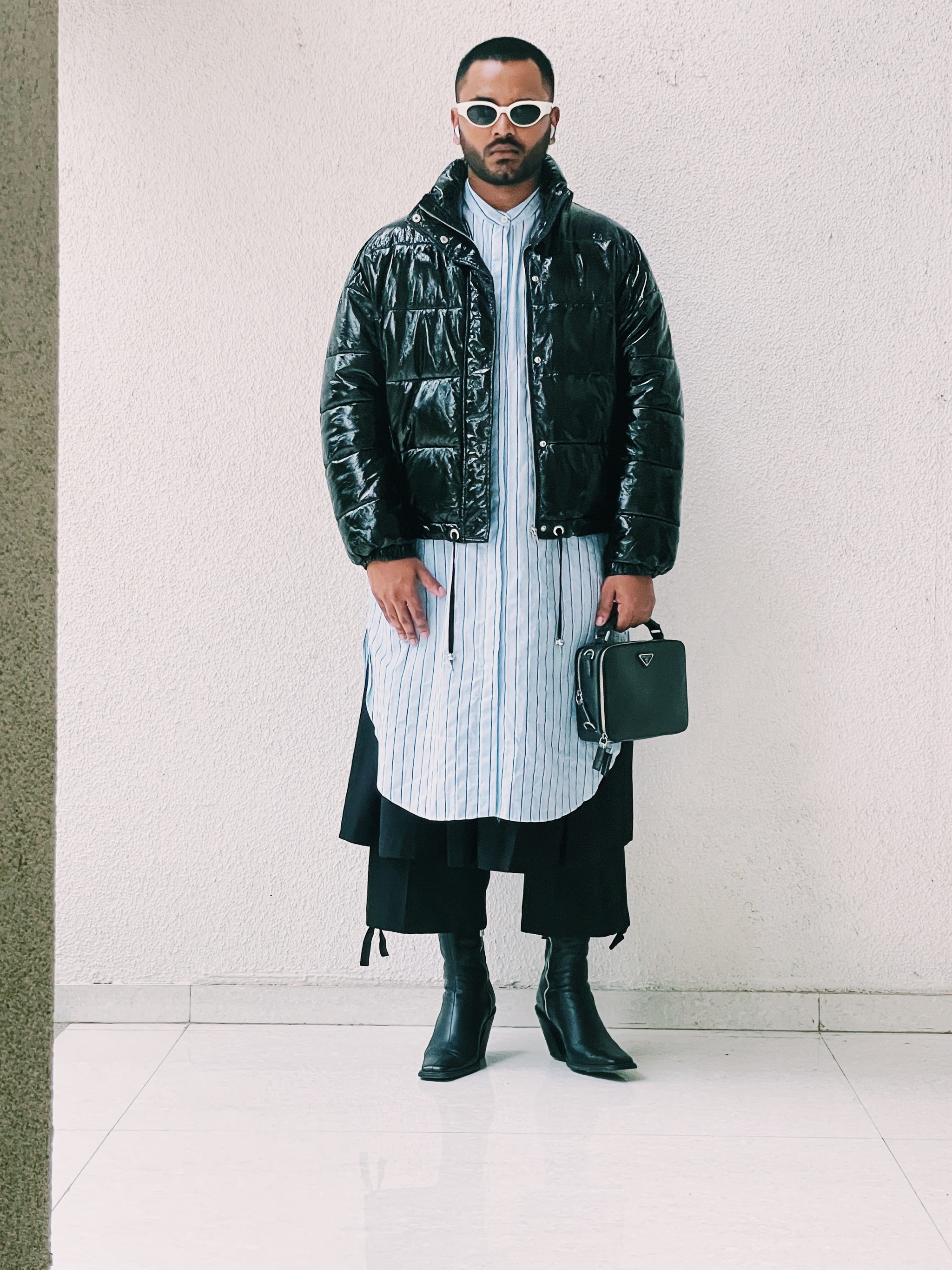 Selman Fazil, a menswear stylist in culottes