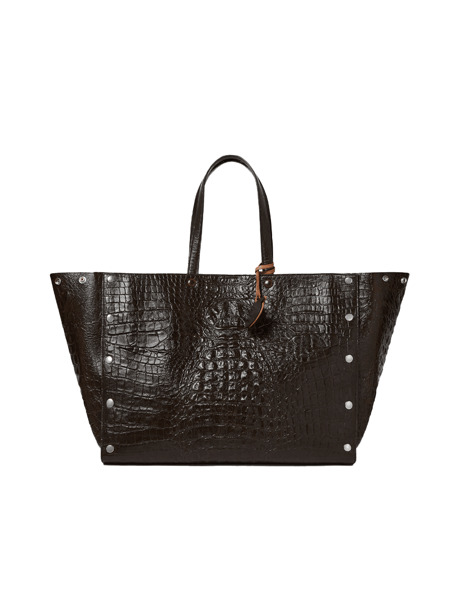 Stella Studs large croc-embossed tote bag