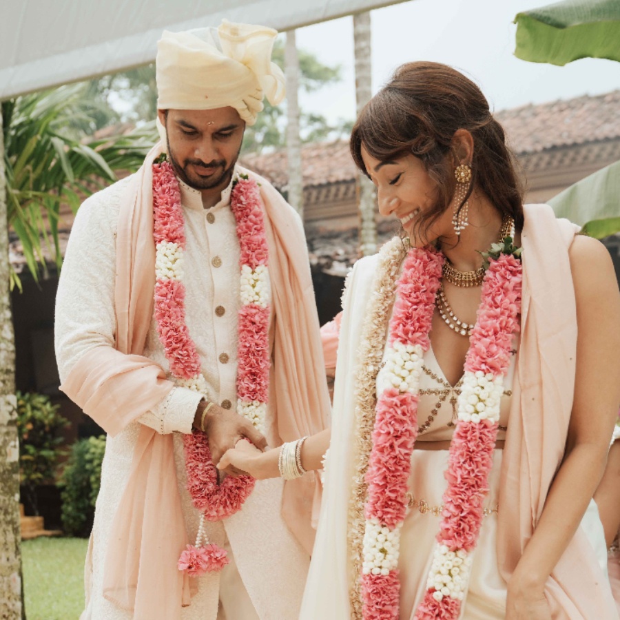Vandana Verma and Shiv Burman at their wedding in Goa