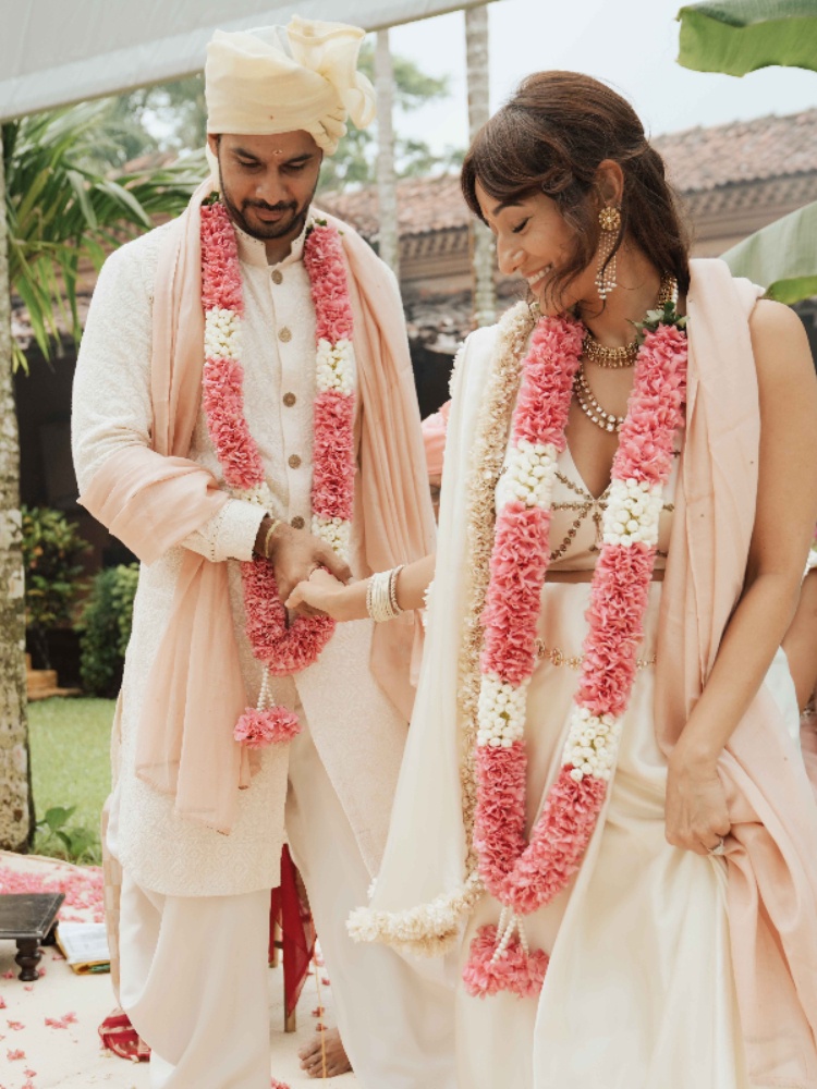 Vandana Verma and Shiv Burman at their wedding in Goa