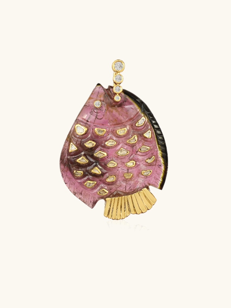 Violette Joaillere Polki Fish Pendant