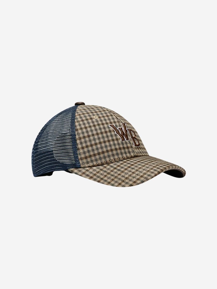 Wales Bonner baseball cap with heritage checks and monogram