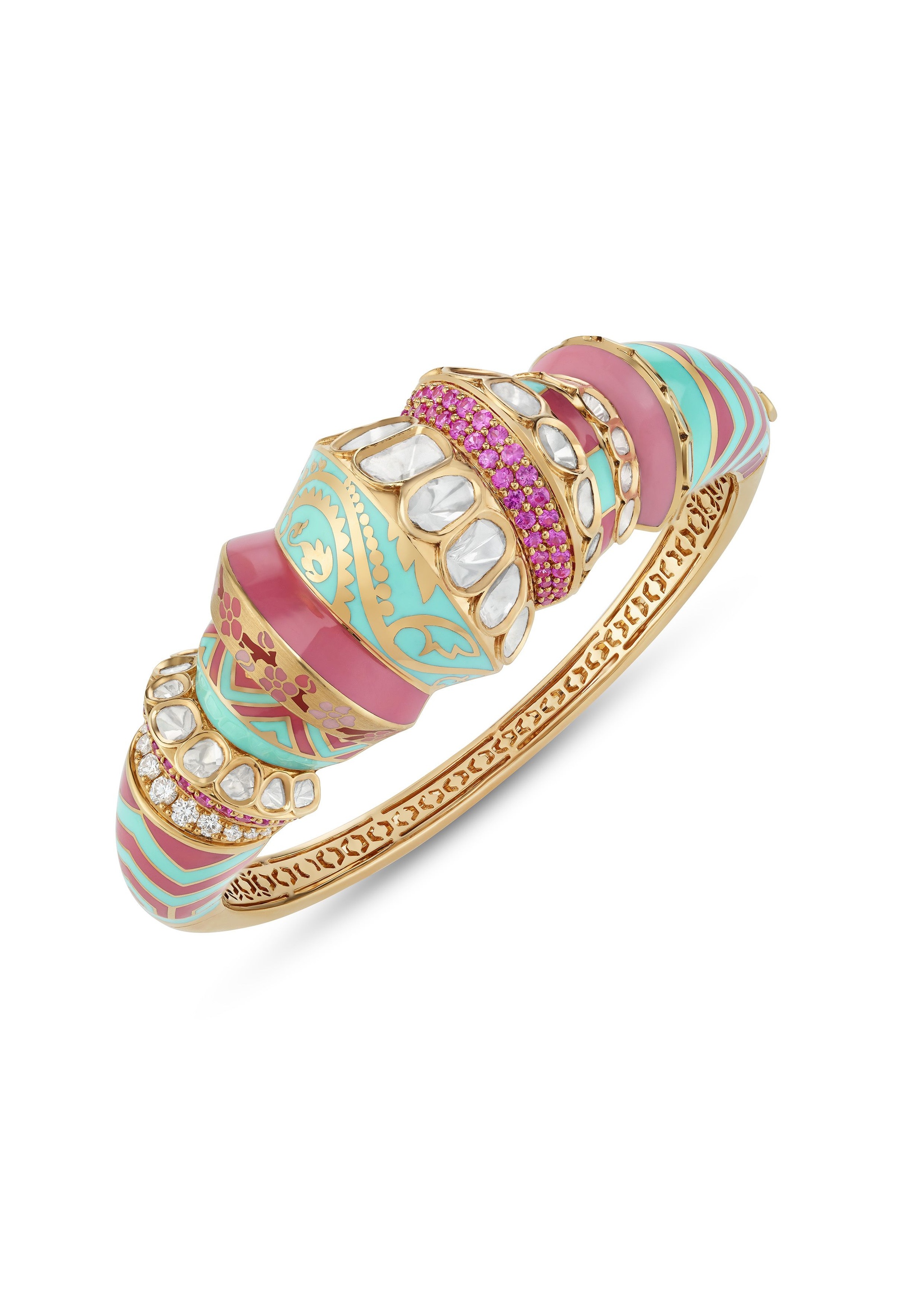 Woven Lattice bangle, Meenakari, The Nod Mag
