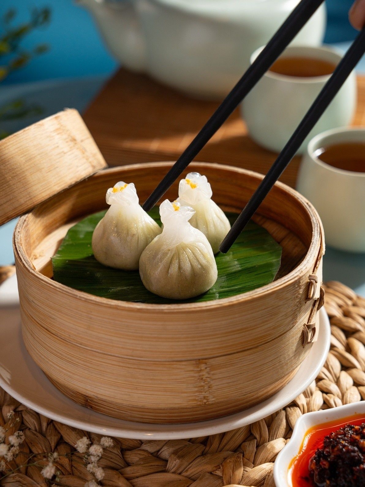 Truffle edamame dumplings