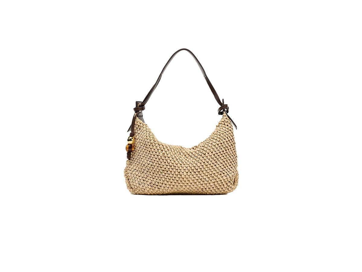 Zara woven tote bag with charm