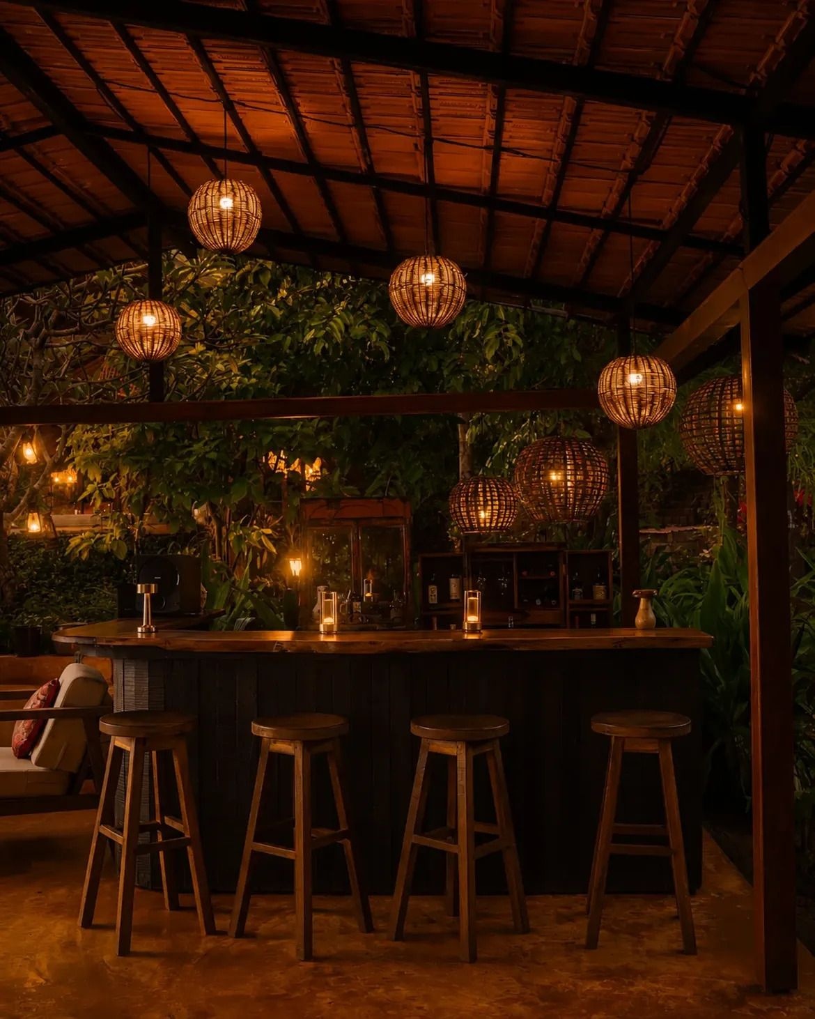 Bar area with warm ambience