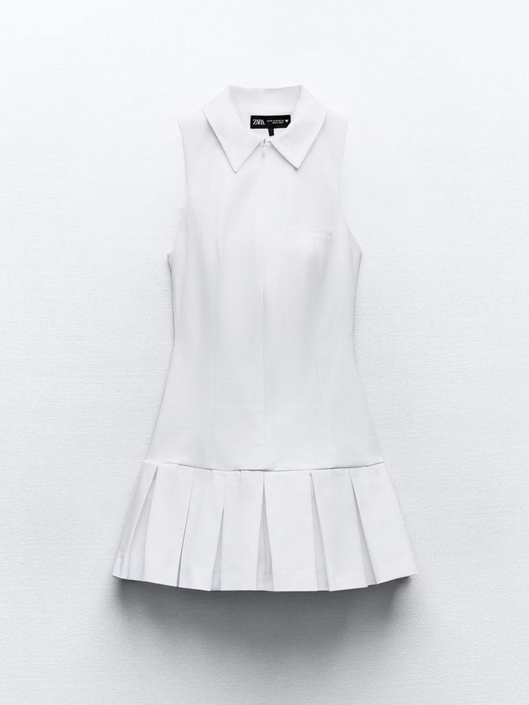 Zara Short Dress with Box Pleats