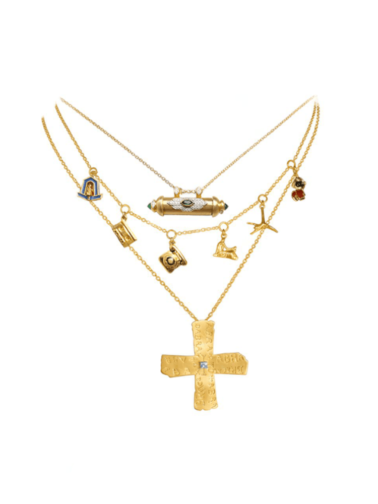 Three necklaces that Pratik designed for Gayatri