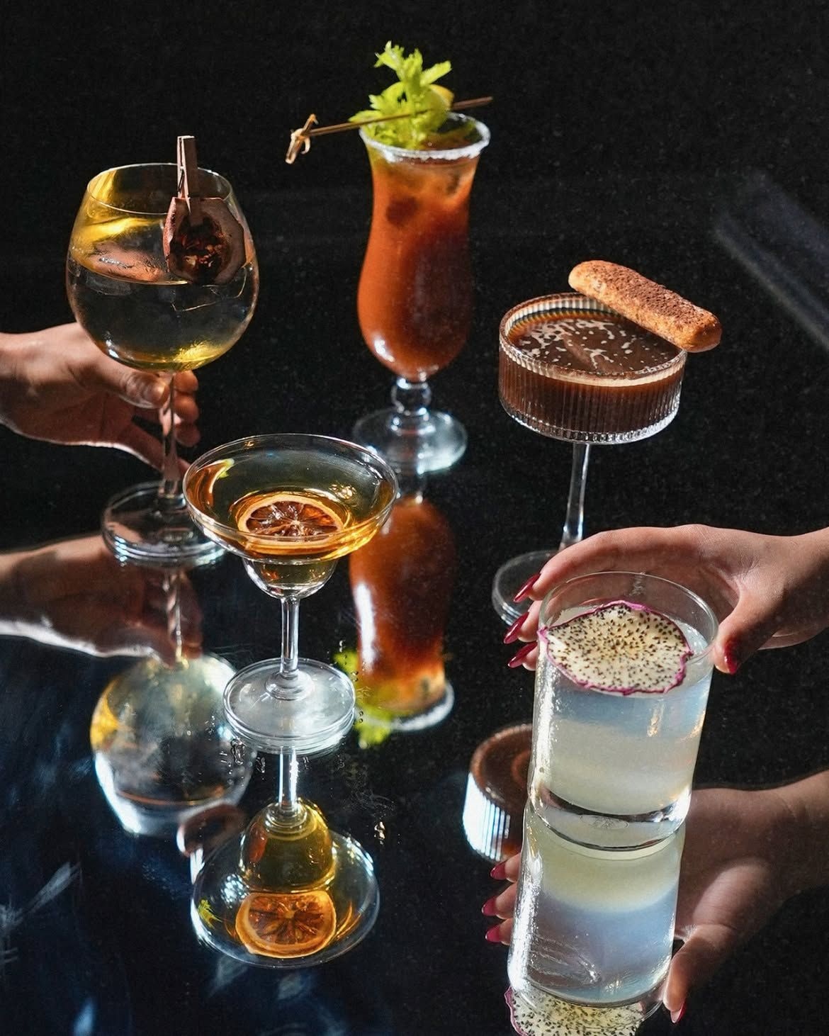 Amalfi burst (vodka and Limoncello), espresso martini, and more cocktails