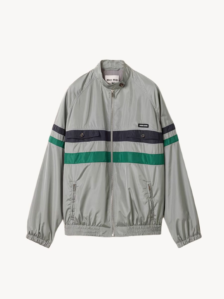 Technical silk blouson jacket, Miu Miu