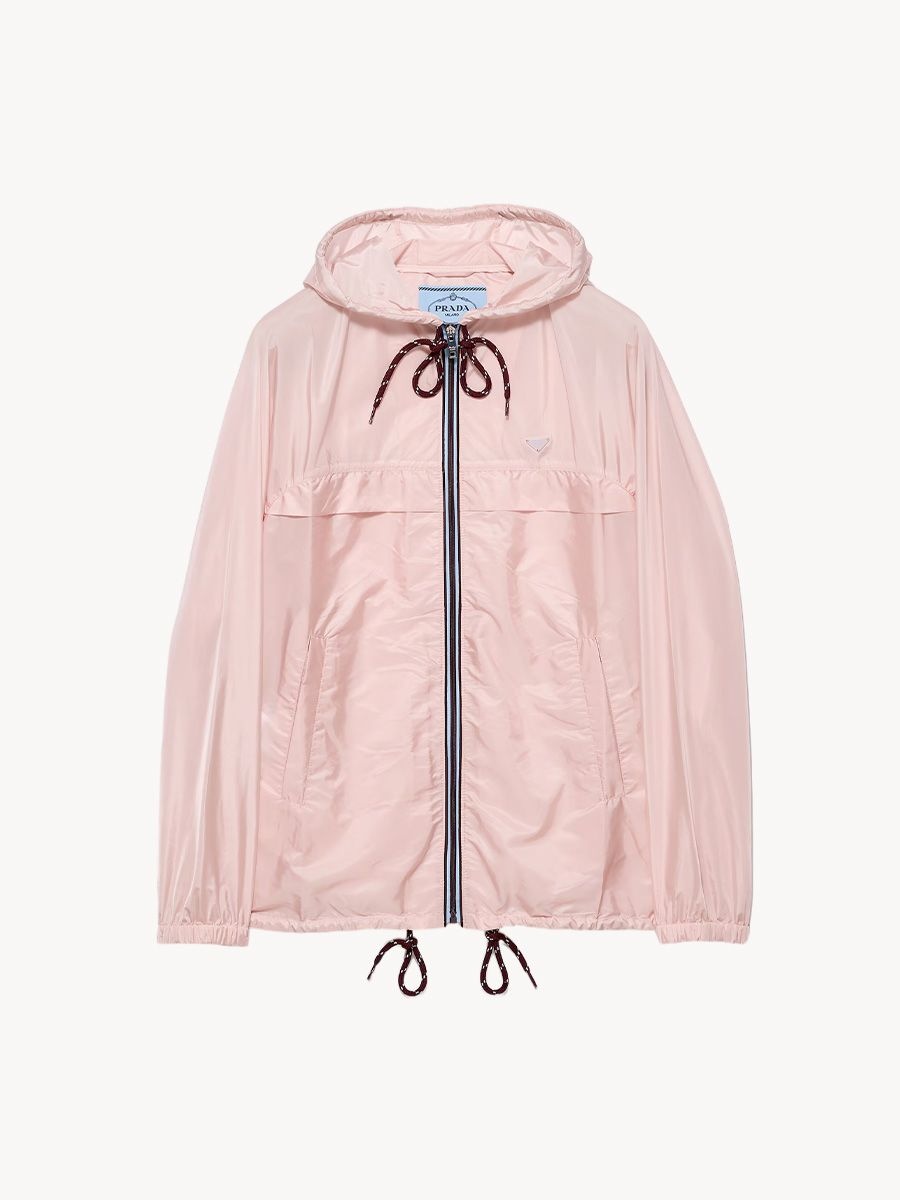 Lightweight Re-Nylon hooded raincoat, Prada