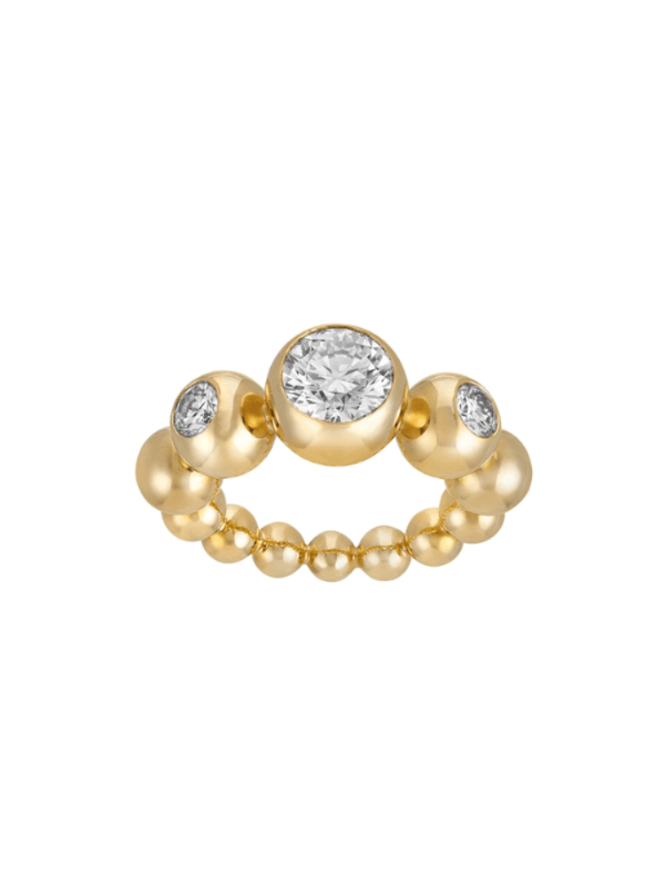 A gold and diamond ring that Sajil designed for Sanjana