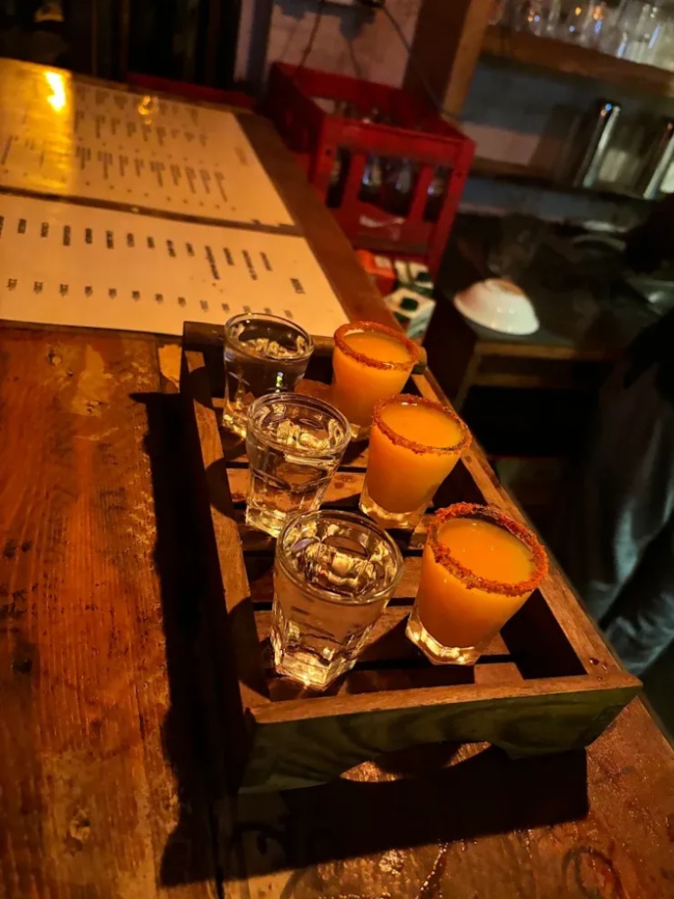 Tequila shots paired with chasers