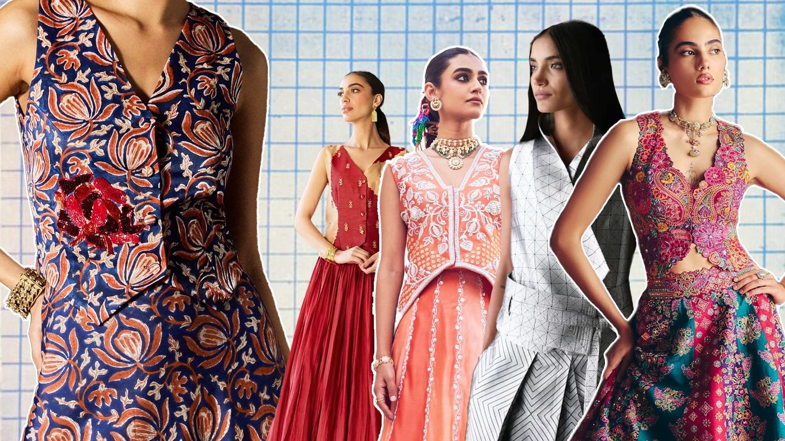 Waistcoats from Jodi, Label Anushree, Vinita Bhansali, Payal Khandwala, and Mrunalini Rao