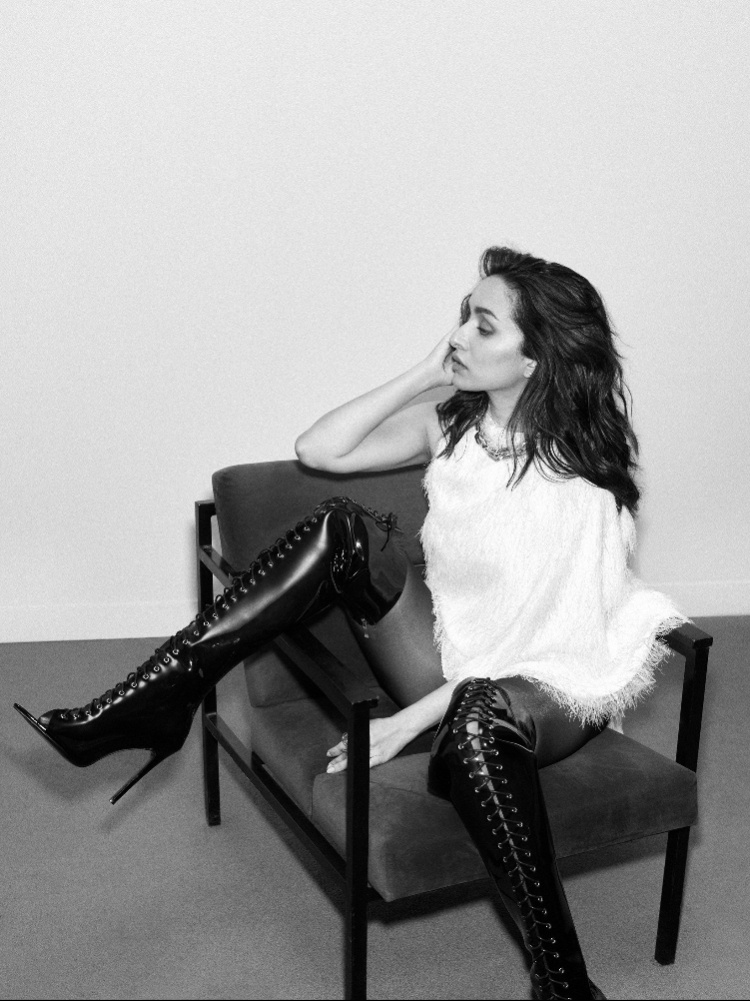 Shraddha Kapoor in white Oscar De La renta fringe top x The Nod