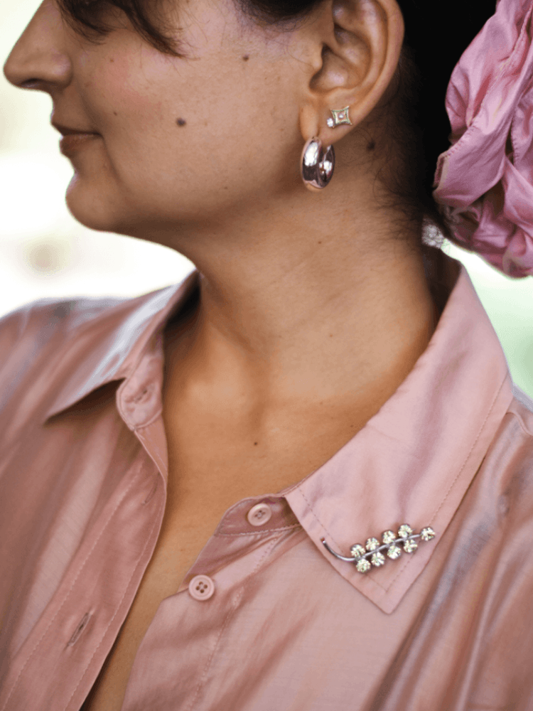 Jonquil Sprig of Hope brooch by Sigla on a collar
