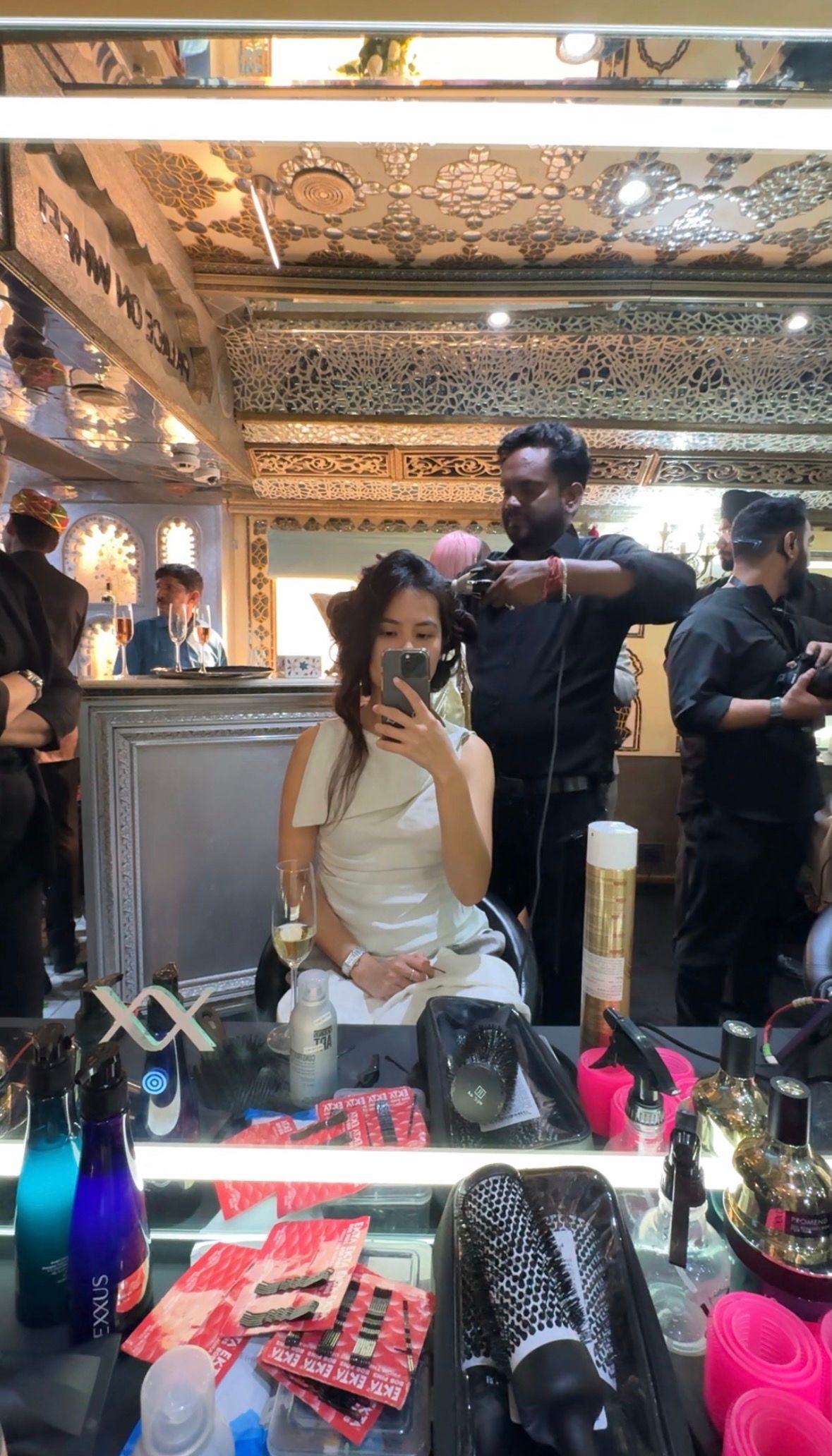 The Nexxus salon on the Palace on Wheels