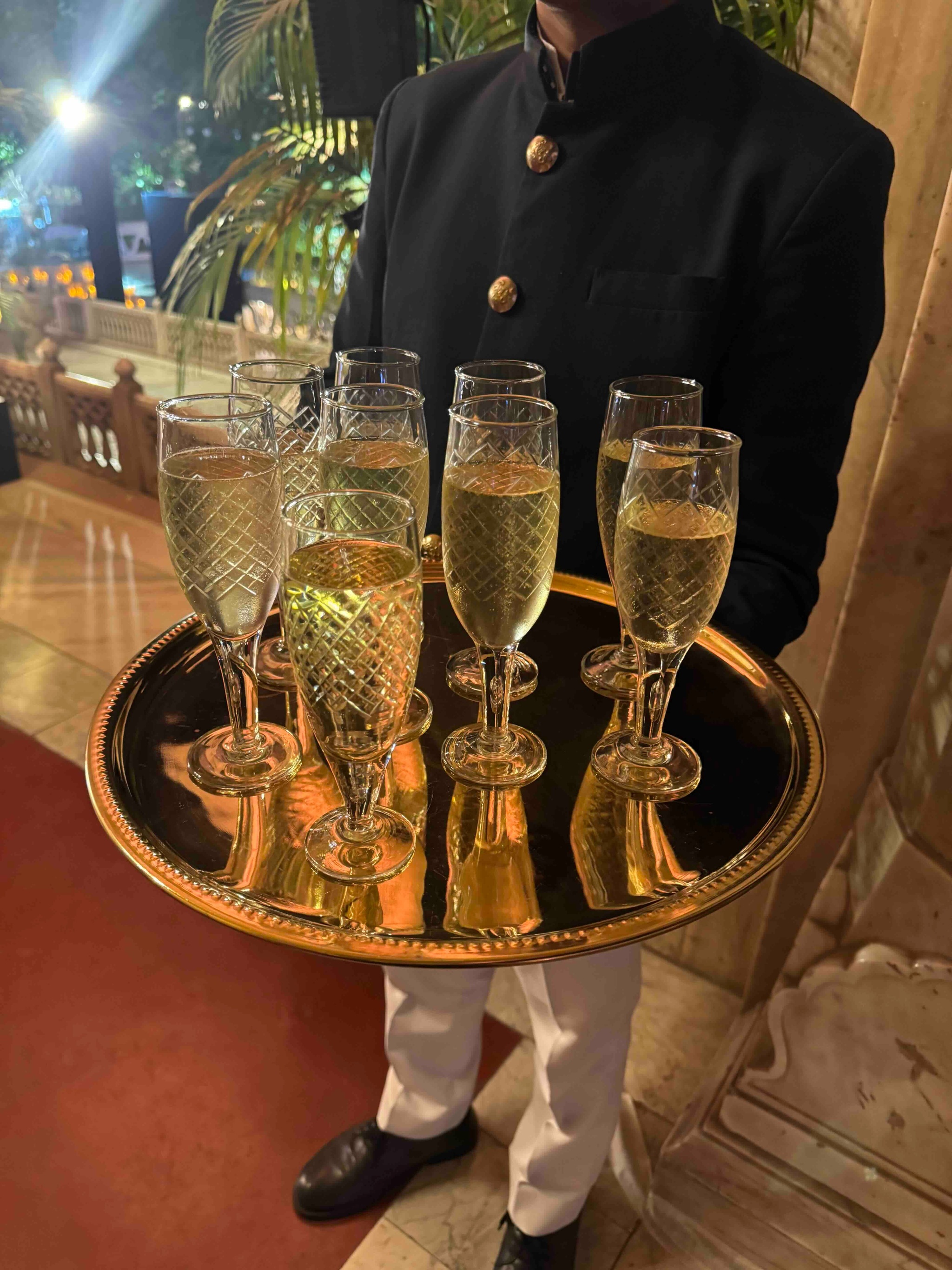 Champagne glasses at City Palace