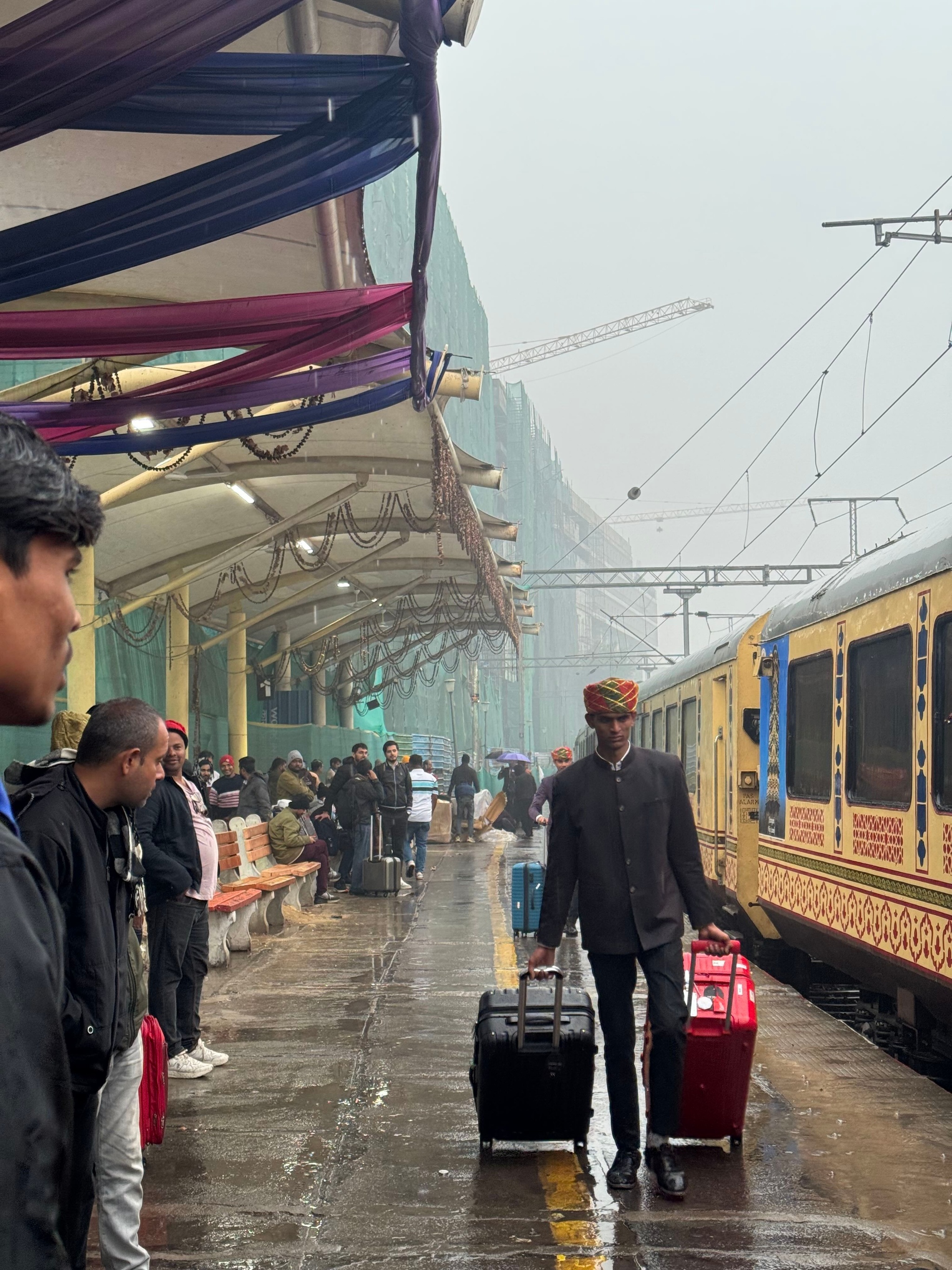 Outside the Palace on Wheels, at Safdarjung station in New Delhi