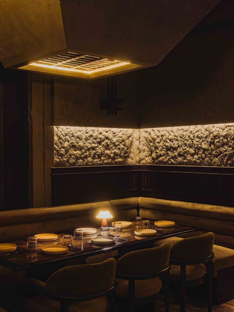 Mood lighting makes the space feel cosy and inviting