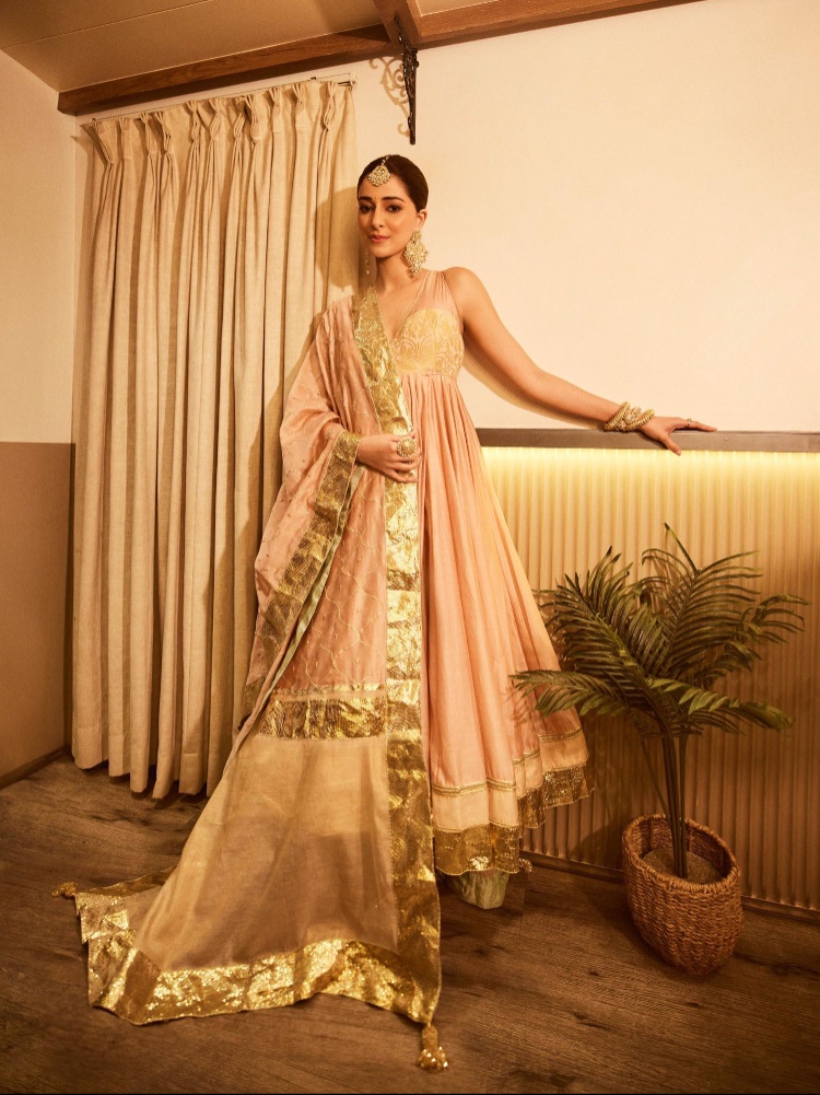 Bollywood Actor Ananya Panday in a Re-Ceremonial outfit