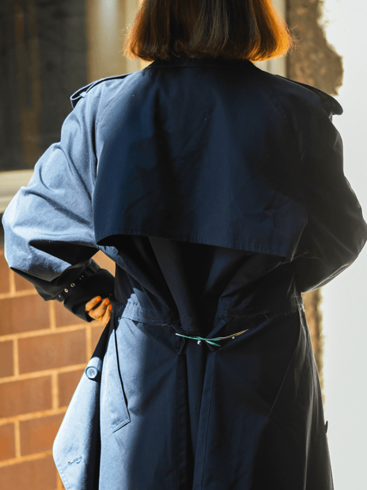 Pearl Glades of Glass brooch, Anabela Chan styled on the back of a coat