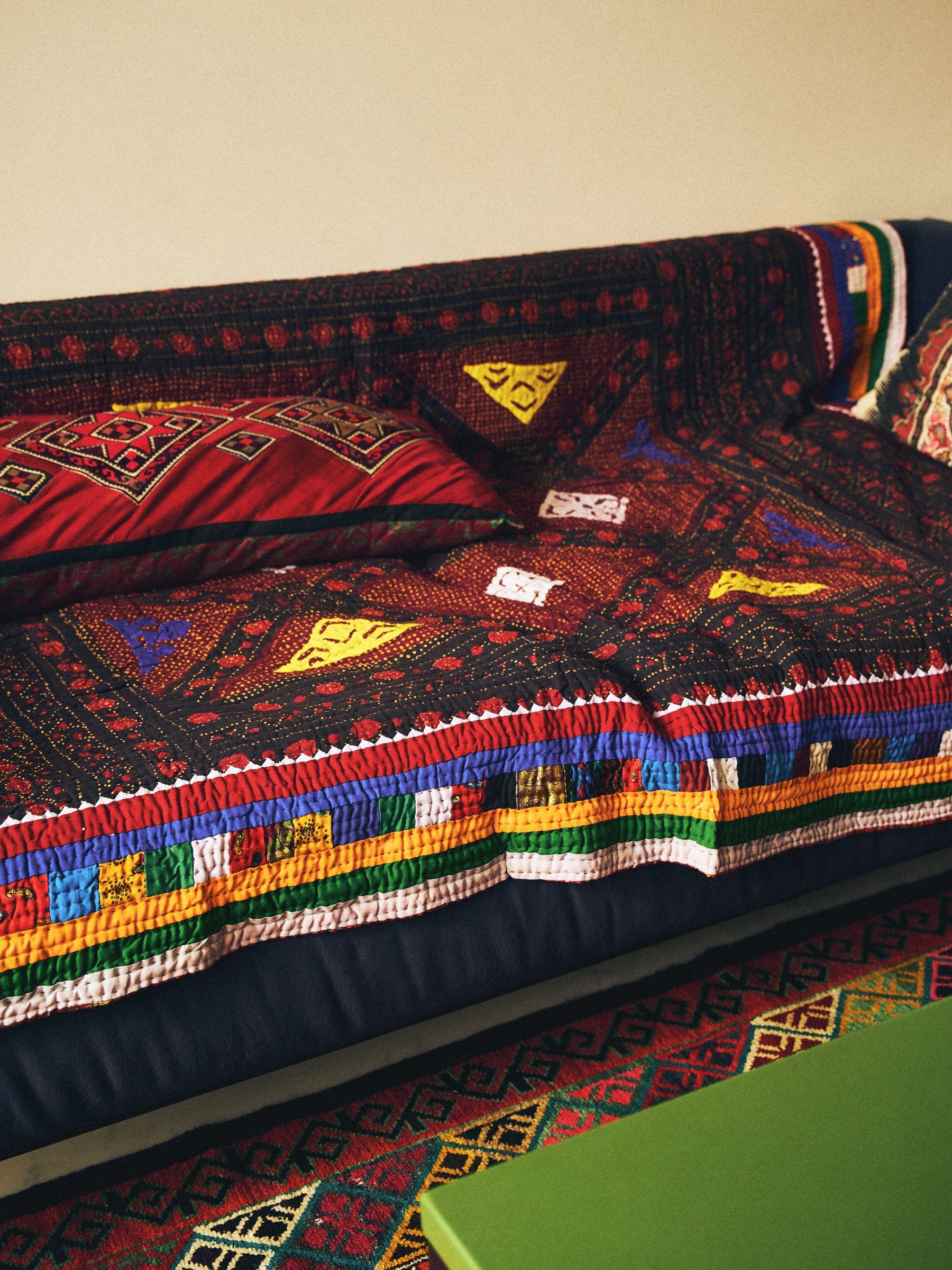 Details of the couple's colourful home in New Delhi