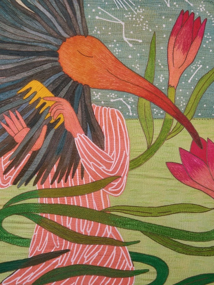 Rithika Merchant's art featuring a mythical creature combing its mane