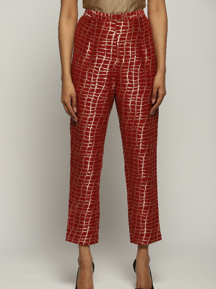Abraham & Thakore brocade lattice tapered pants