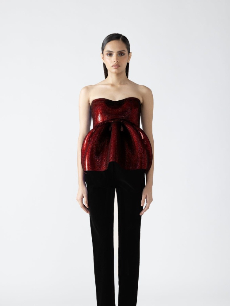 Amit Aggarwal Metallic peplum top