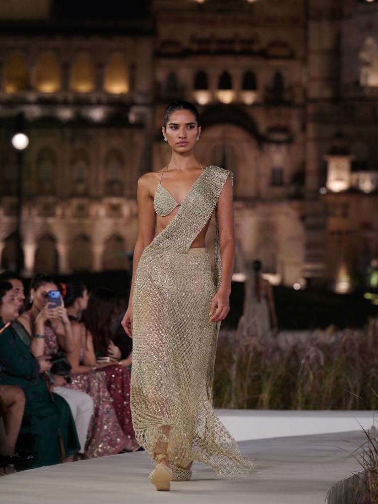 A pre-draped sari look from anita Dongre Rewild 2026