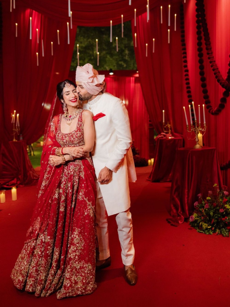 Rahoul and Anjali on their wedding day