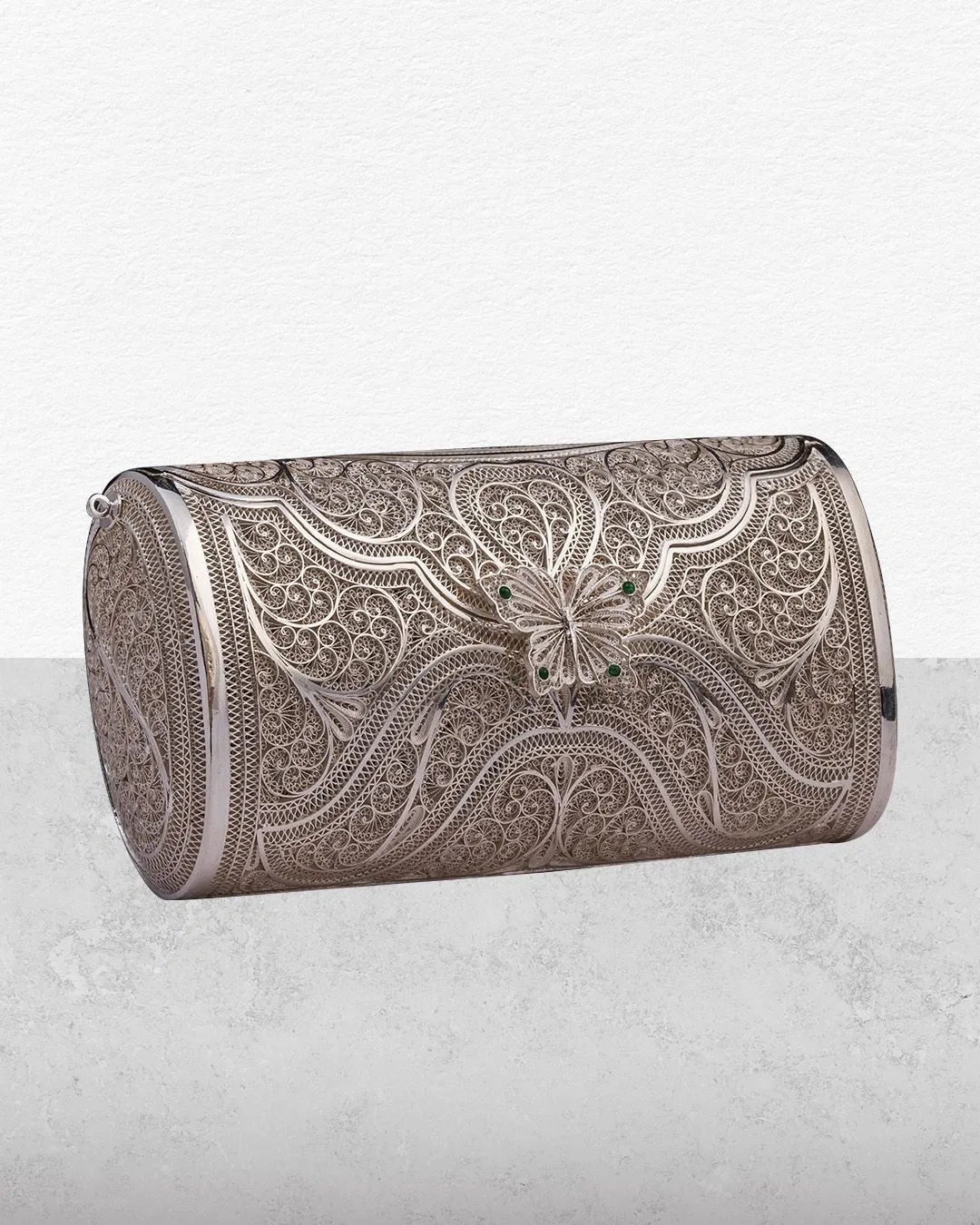 Argentum Arts silver clutch with butterfly motif
