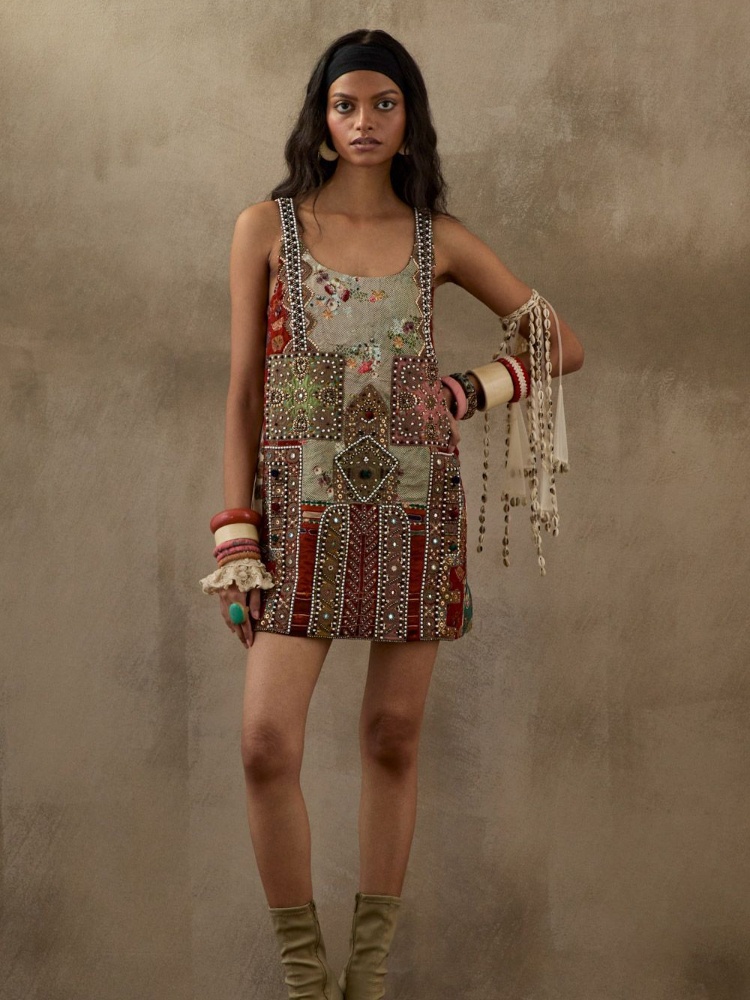 Multi Mehru Embo dress, Aseem Kapoor