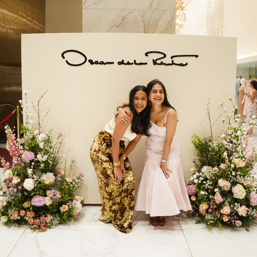 Sanaa Choksi and Ashmi Bhansali at the Living Room Story Oscar de la Renta pop-up in Mumbai