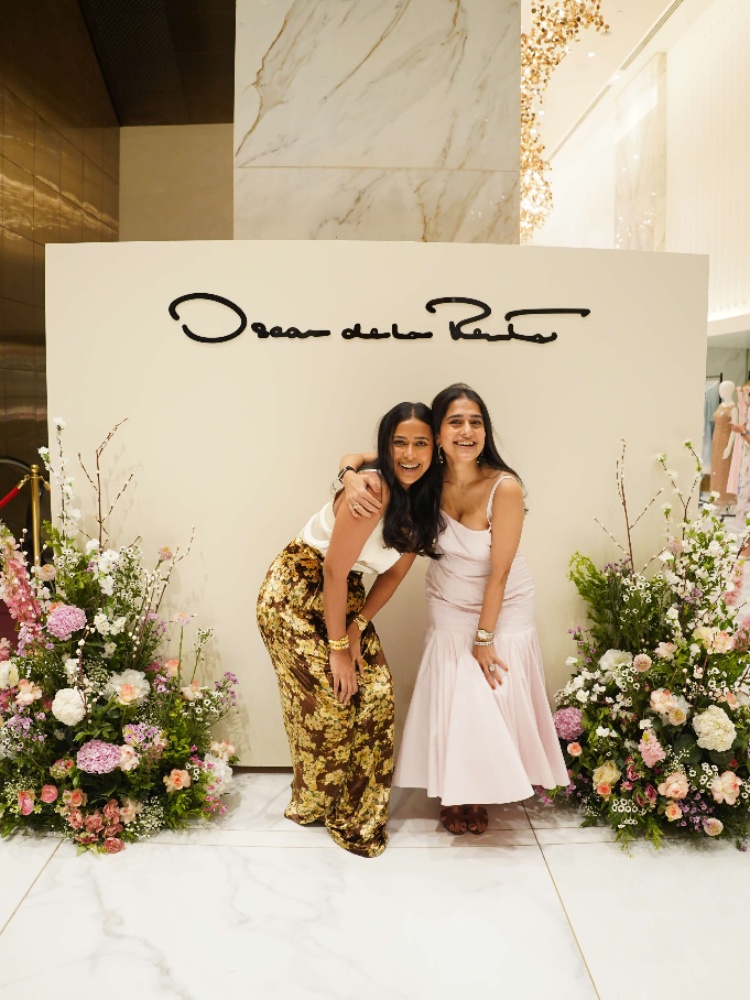 Sanaa Choksi and Ashmi Bhansali at the Living Room Story Oscar de la Renta pop-up in Mumbai