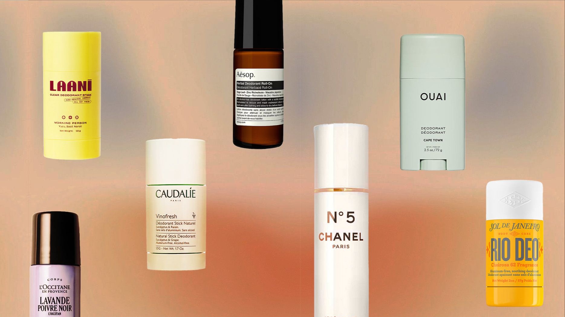 The best deodorants for summer including Laani, Caudalie, Aesop, Sol de Janeiro, Ouai, Loccitane and Chanel