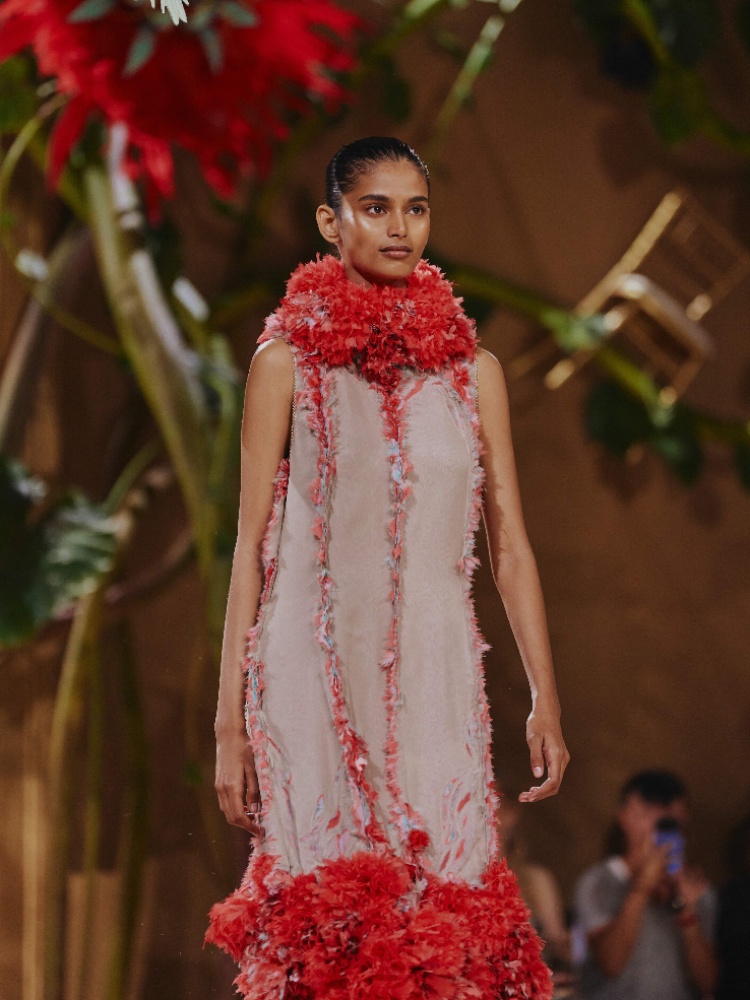 Chanel brand ambassador Bhavitha Mandava walking the Fall/Winter 2026-2027 Haute Couture show