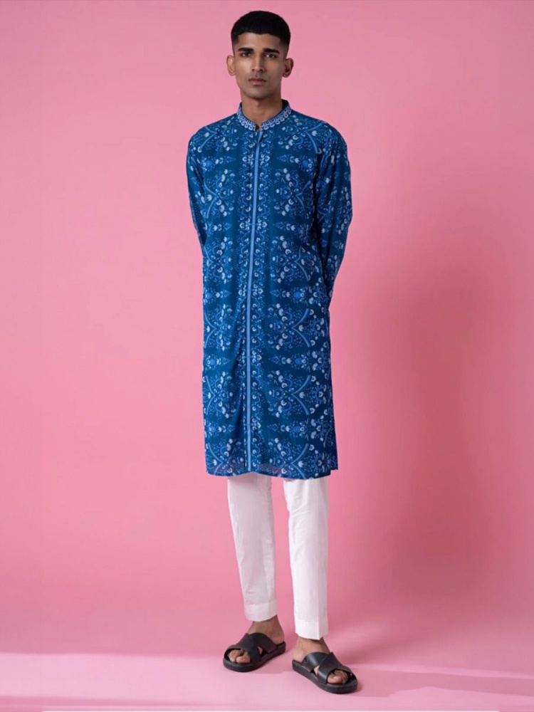 Blue clover royal chintz printed kurta set, Siddharth Bansal, ₹21,500