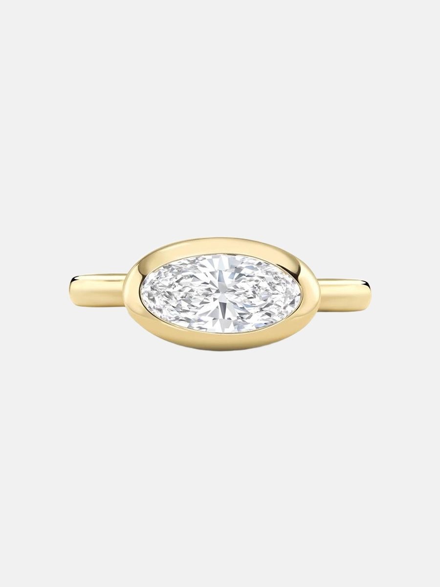 Boodles Florentine east west marquise diamond yellow gold ring